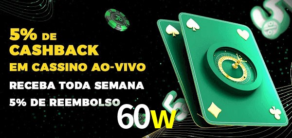 Promoções do cassino ao Vivo 60w